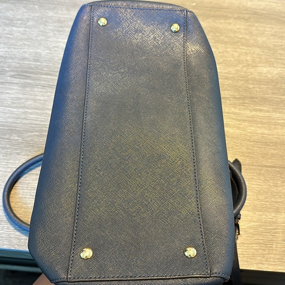 Michael Kors Kelly Shoulder Bag Navy Blue w/ Top Handles and Crossbody Strap - Picture 3 of 8